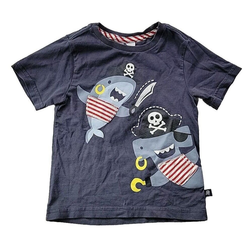 Tommy Bahama Youth Kids BOYS Size 24m 2Y 2 Years Old Pirate Shark Graphic Shirt